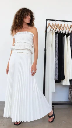 Hot Deluxe Denim Skirt In White Denim|Skirts