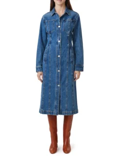 Best Denim Midi Dress In Denim
