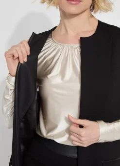 Outlet Denver Ponte Sleeveless Coat In Black All Outerwear