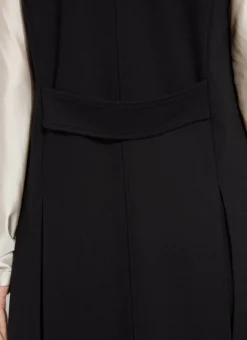 Outlet Denver Ponte Sleeveless Coat In Black All Outerwear