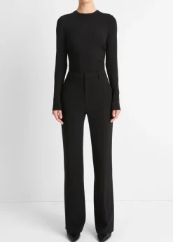 Discount Draped Long Sleeve Crew Neck Top In Basics And Tees