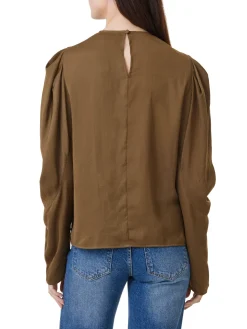 Discount Draped Long Sleeve Top In Blouses