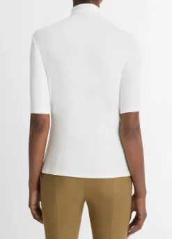 New Elbow Sleeve Turtleneck Top In Basics And Tees