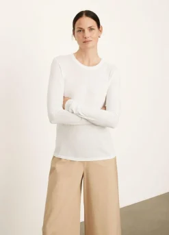 Online Essential Long Sleeve Crew Neck T-Shirt In Basics And Tees