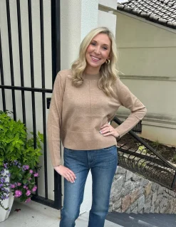 Discount Exposed Seam Crew Sweater In Sweaters