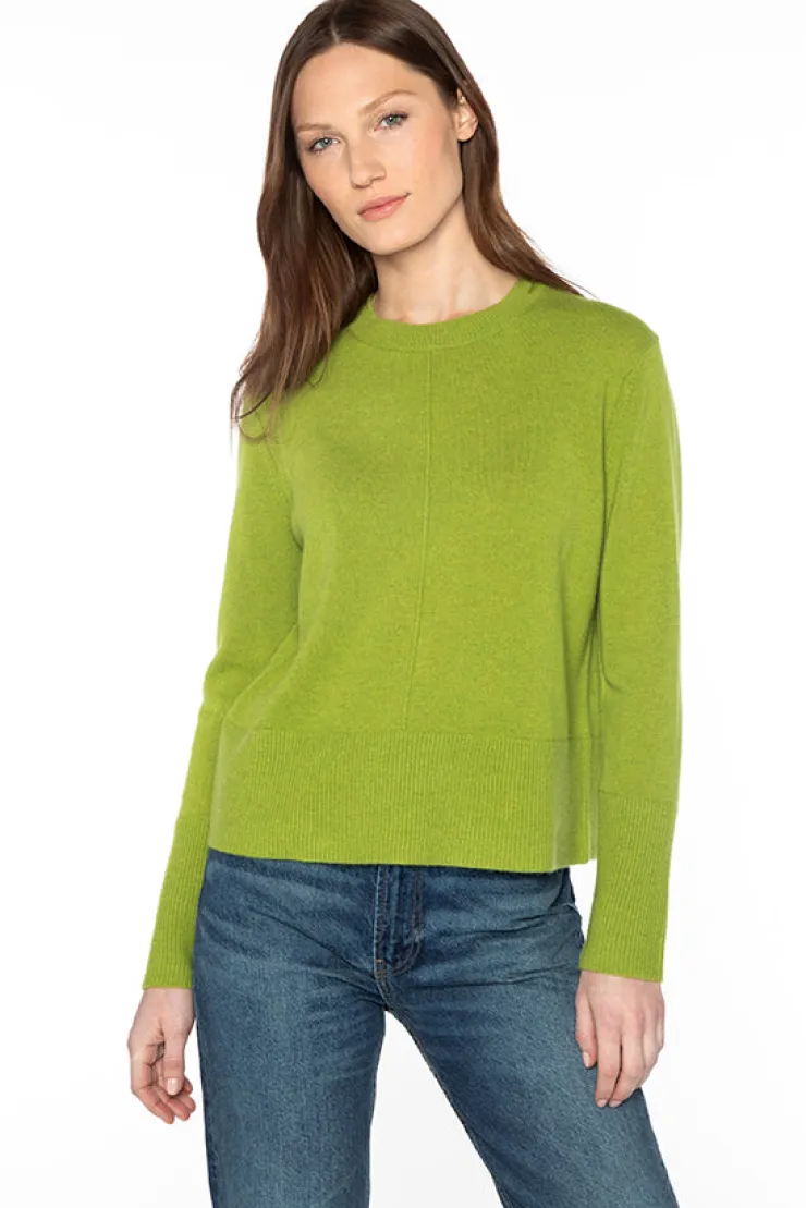 Hot Exposed Seam Crew Sweater In Sweaters