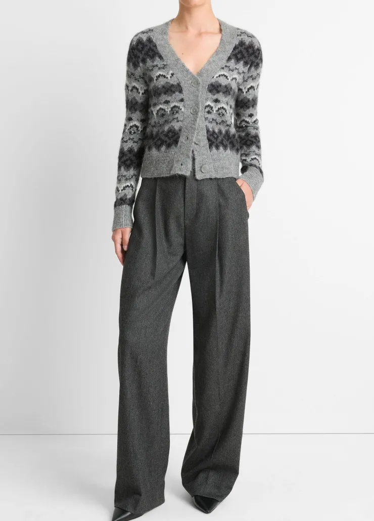 Clearance Fair Isle Cardigan In Heather Sweaters