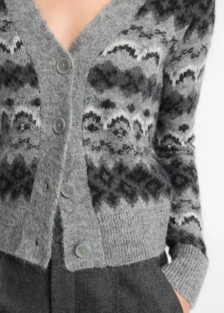 Clearance Fair Isle Cardigan In Heather Sweaters
