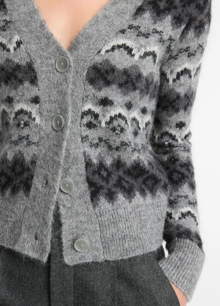 Clearance Fair Isle Cardigan In Heather Sweaters