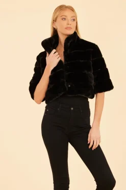 Outlet Faux Fur Paneled Cropped Jacket In All Outerwear