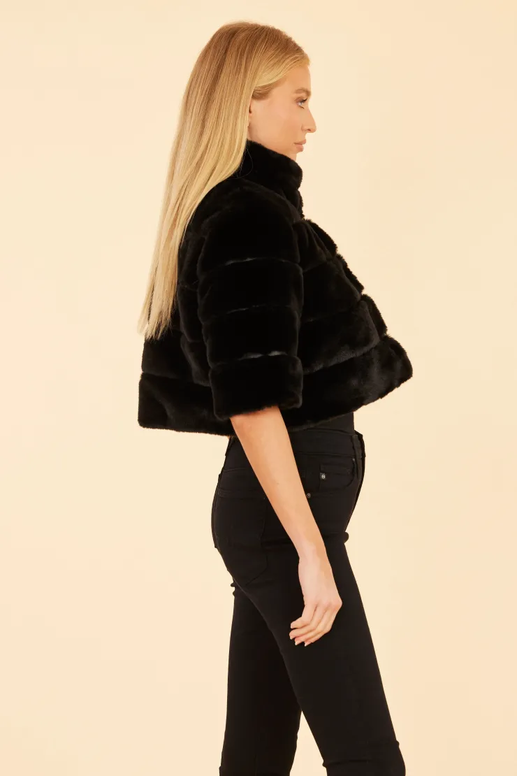 Outlet Faux Fur Paneled Cropped Jacket In All Outerwear