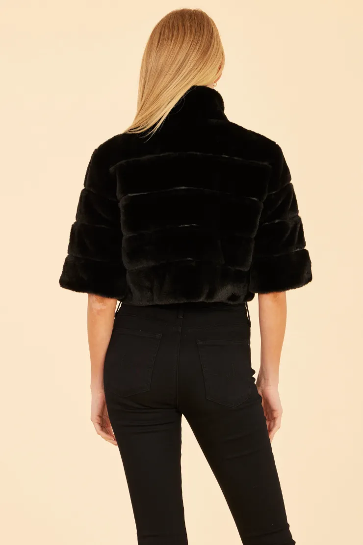 Outlet Faux Fur Paneled Cropped Jacket In All Outerwear