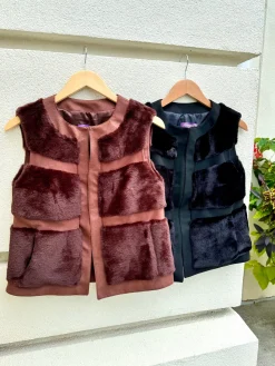 New Faux Fur Paneled Vest In All Outerwear