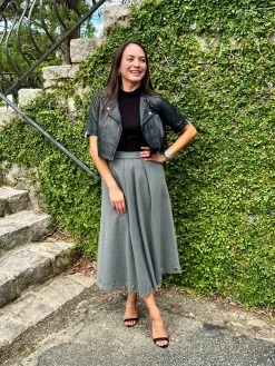 Outlet Fleece Midi Skirt In Grey Skirts