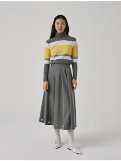 Outlet Fleece Midi Skirt In Grey Skirts