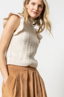 Hot Flutter Sleeve Sweater In Sweaters
