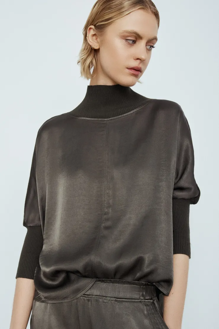 Online Flynn Long Sleeve Mixed Top In Blouses
