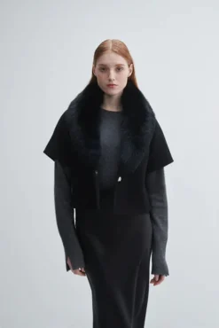 Discount Fur Collar Jacket In All Outerwear