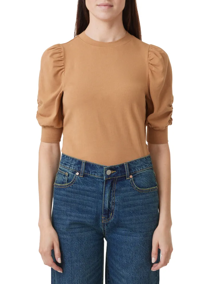 Discount Gathered Sleeve Tee In Basics And Tees