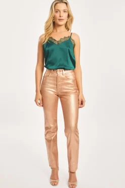 Fashion Gia Lace Trim Tank In Blouses