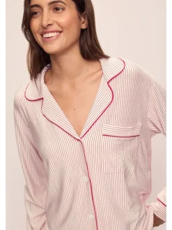 Fashion Gisele Long PJ Set In Haute Red All Loungwear