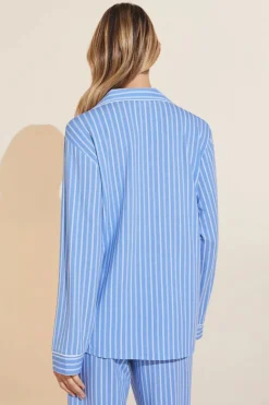New Gisele Modal Long PJ Set In Nordic Stripes Vista All Loungwear