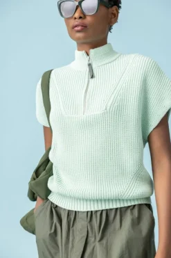 Outlet Half Zip Poncho Sweater In Sweaters