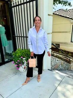 Best Halsey Long Sleeve Trimmed Top In Blouses