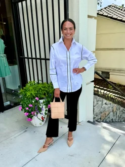 Best Halsey Long Sleeve Trimmed Top In Blouses