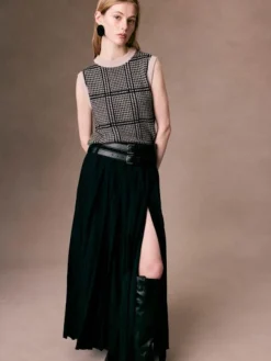Sale Houndstooth Knit Shell Top In Sweaters