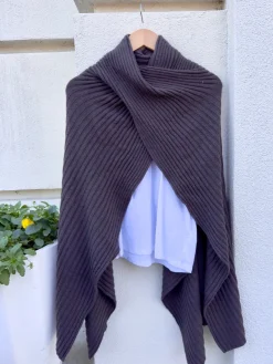 Outlet Hybrid Ribbed Cape In Sweaters
