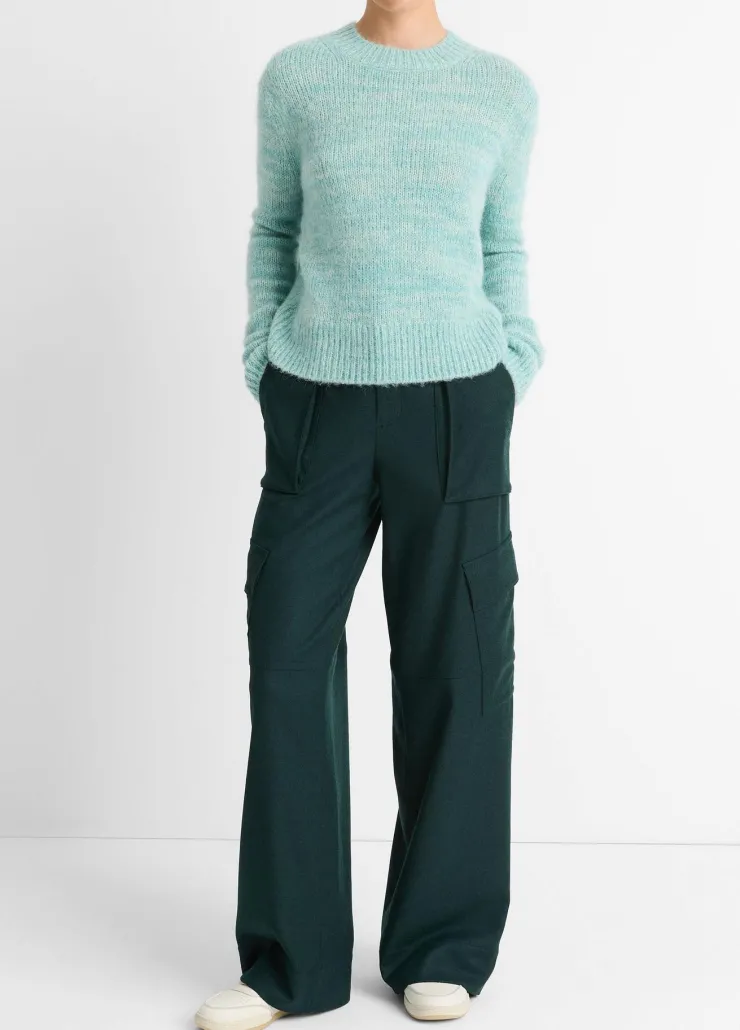 Best Italian Marled Alpaca-Blend Crew Neck Sweater In Sweaters