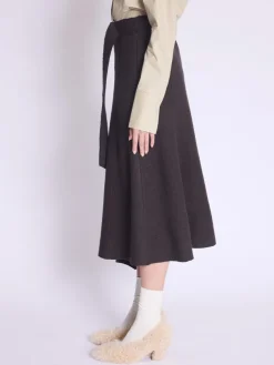 New Janka Trapeze Belted Midi Skirt In Skirts