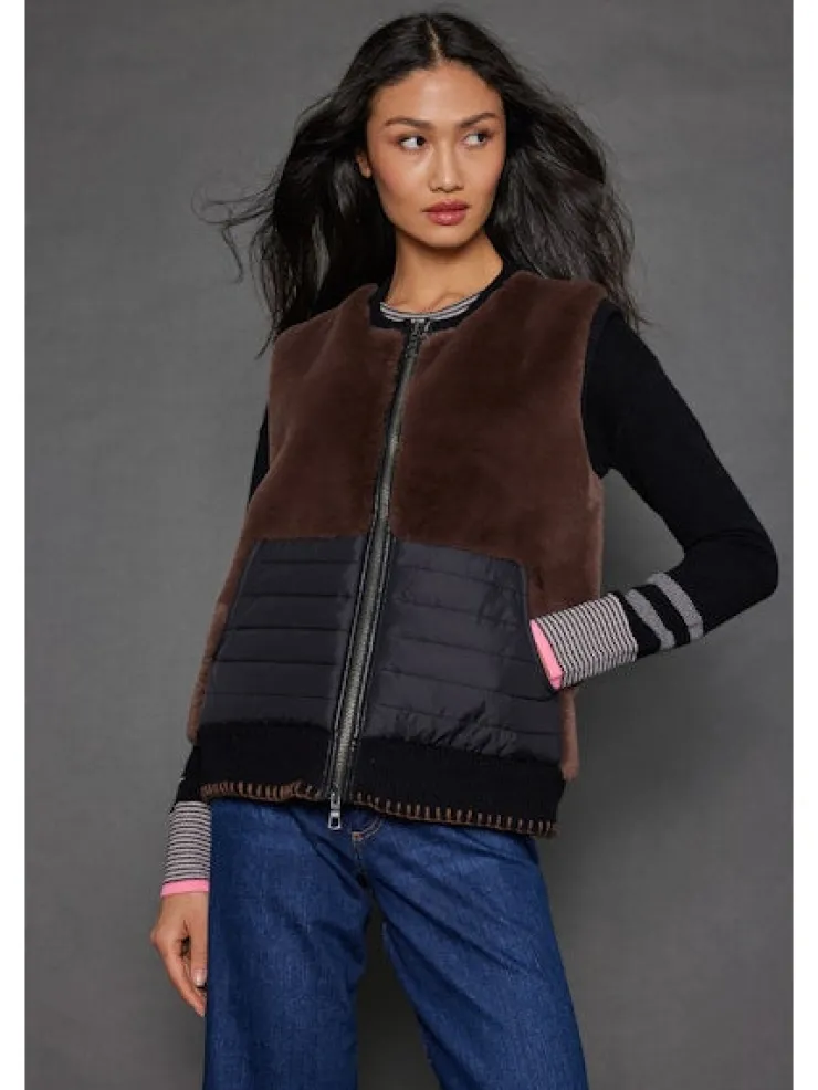 Online Jet Setter Fur Sweater Combo Vest In Sweaters|All Outerwear
