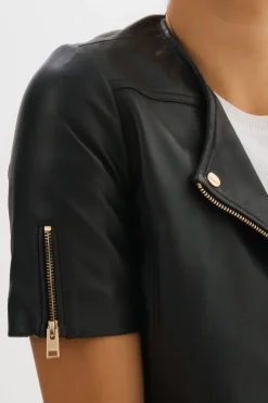 Clearance Kirsi Cropped Biker Jacket In All Outerwear