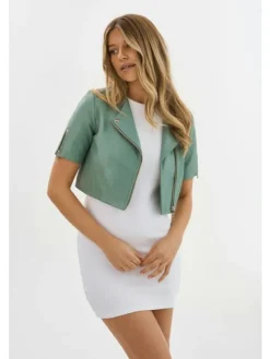 Fashion Kirsi Cropped Biker Jacket In All Outerwear
