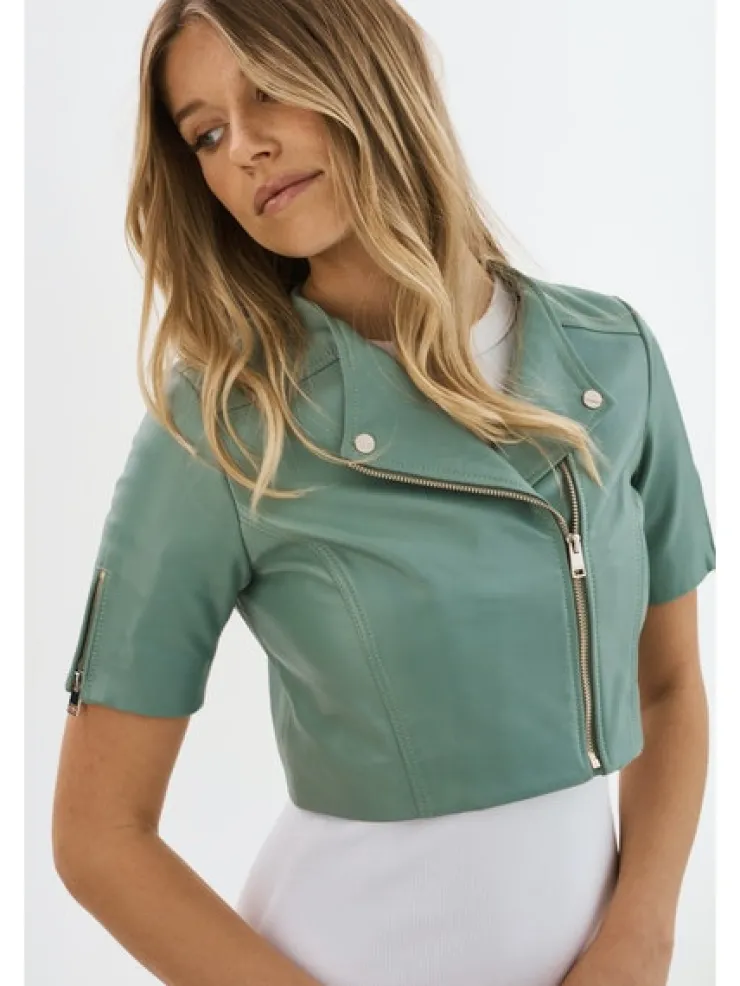 Fashion Kirsi Cropped Biker Jacket In All Outerwear