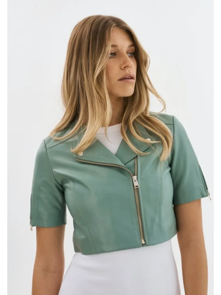 Fashion Kirsi Cropped Biker Jacket In All Outerwear