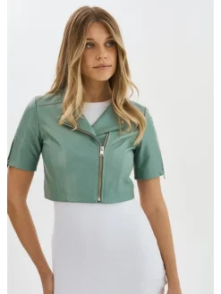 Fashion Kirsi Cropped Biker Jacket In All Outerwear
