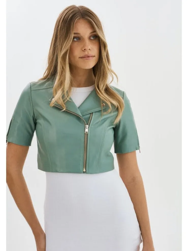 Fashion Kirsi Cropped Biker Jacket In All Outerwear