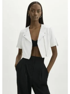 Online Kirsi Cropped Biker Jacket In All Outerwear