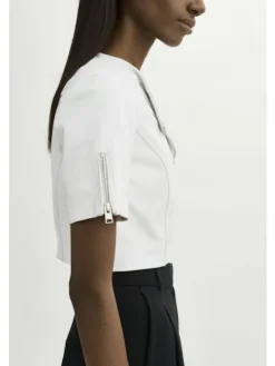 Online Kirsi Cropped Biker Jacket In All Outerwear