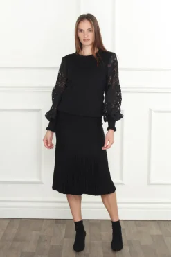 Fashion Lace Balloon Sleeves Sweater In Sweaters|Shop All Matching Sets