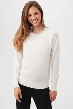 Clearance Laelia Rhinestone Trim Sweater In Sweaters