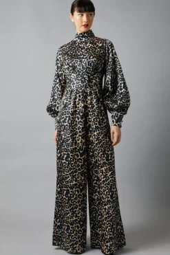 Clearance Print Full Sleeve Jumpsuit In Multi Special Occasion Dresses