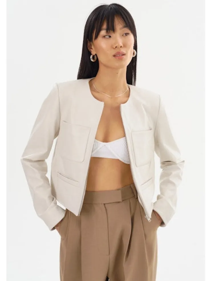 Online Linette Leather Jacket In All Outerwear