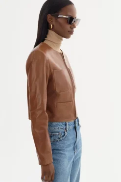 Outlet Linette Leather Jacket In All Outerwear