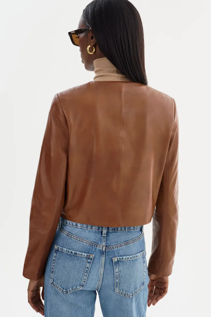 Outlet Linette Leather Jacket In All Outerwear