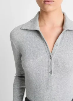 Outlet Long Sleeve Collared Polo In Basics And Tees