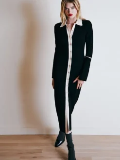 Online Long Sleeve Polo Dress In Sweaters